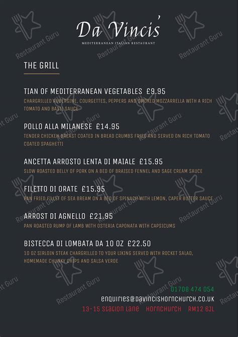 da vinci derry menu.